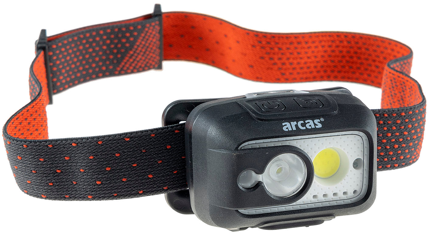 Arcas LED Akku-Stirnlampe 6W+3W mit Gestensteuerung